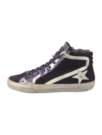 Golden Goose Suede Colorblock Pattern Sneakers