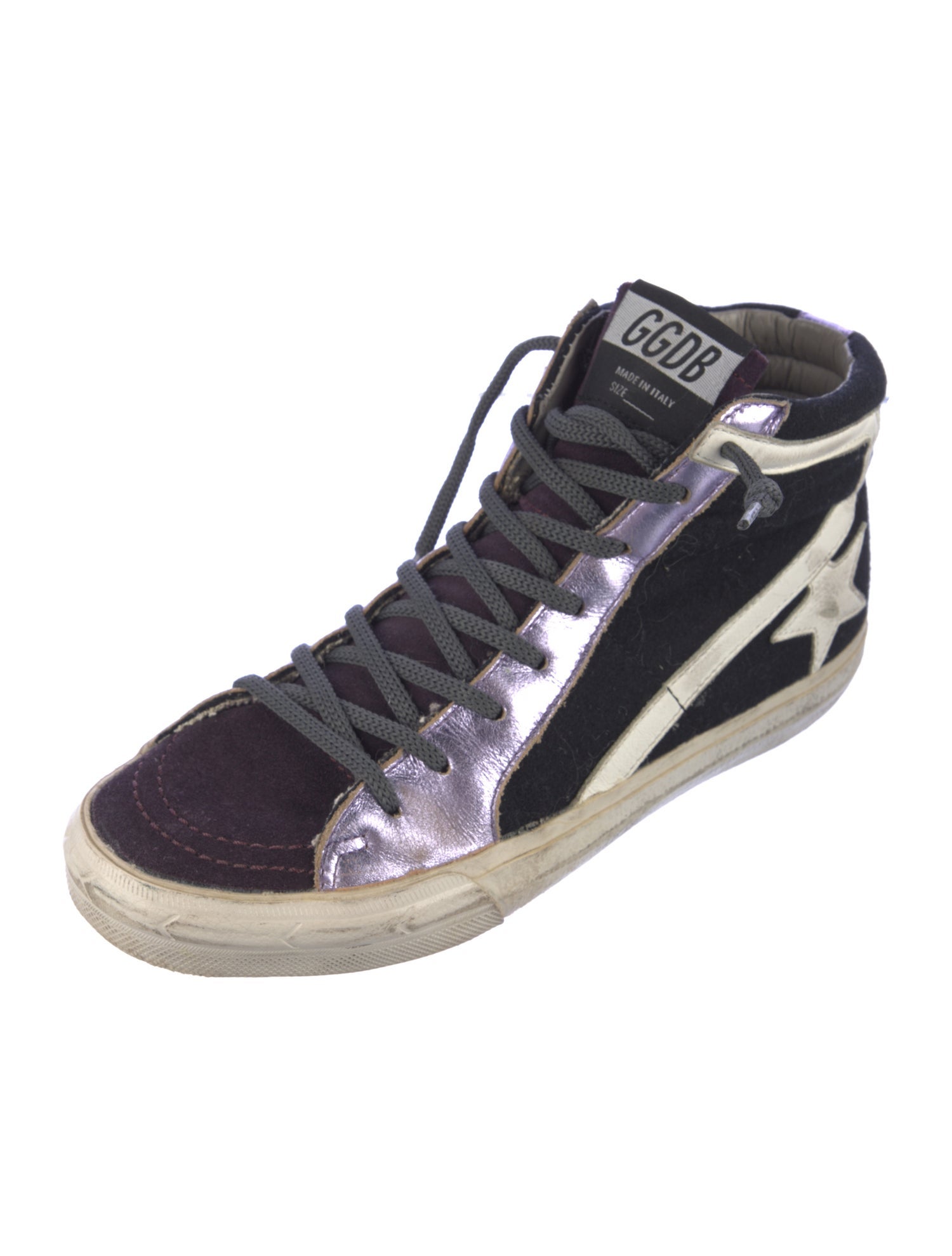 Golden Goose Suede Colorblock Pattern Sneakers