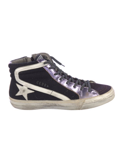 Golden Goose Suede Colorblock Pattern Sneakers