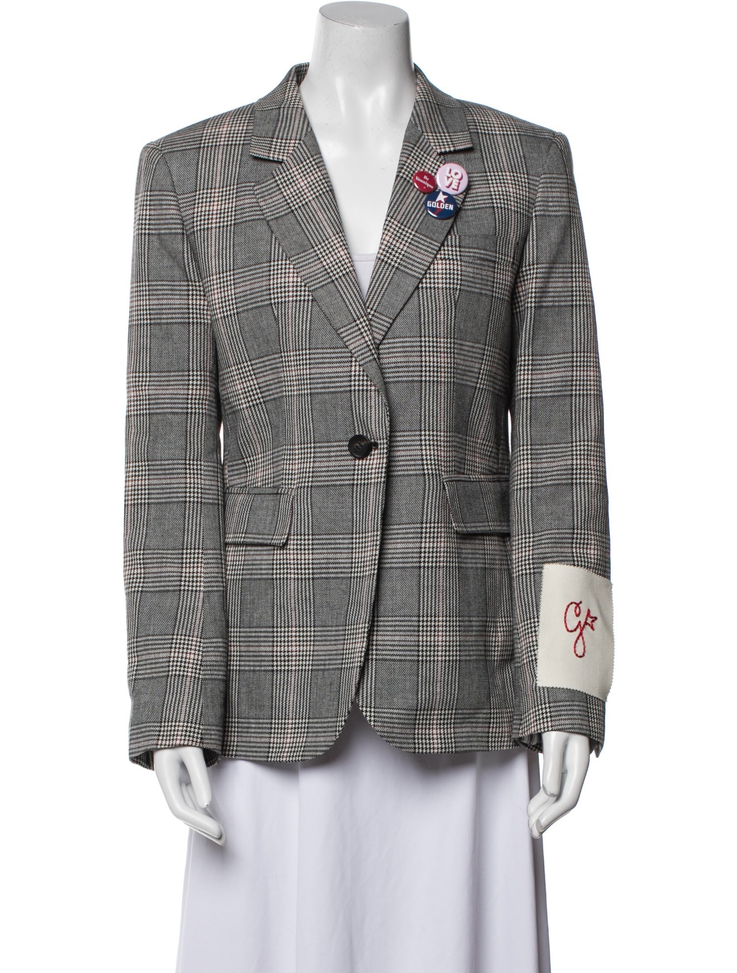 Golden Goose Plaid Print Blazer