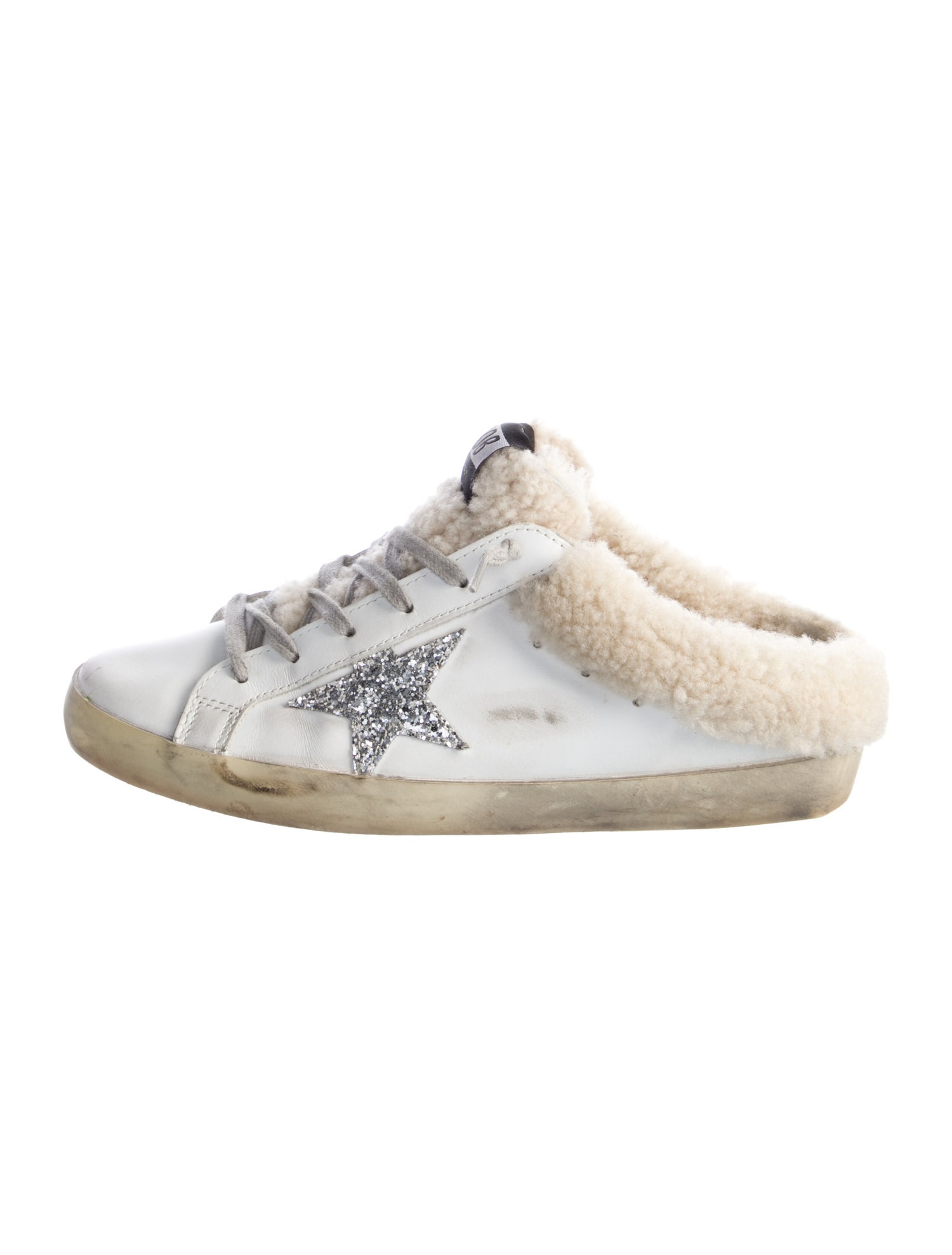 Golden Goose Leather Glitter Accents Gladiator Sandals