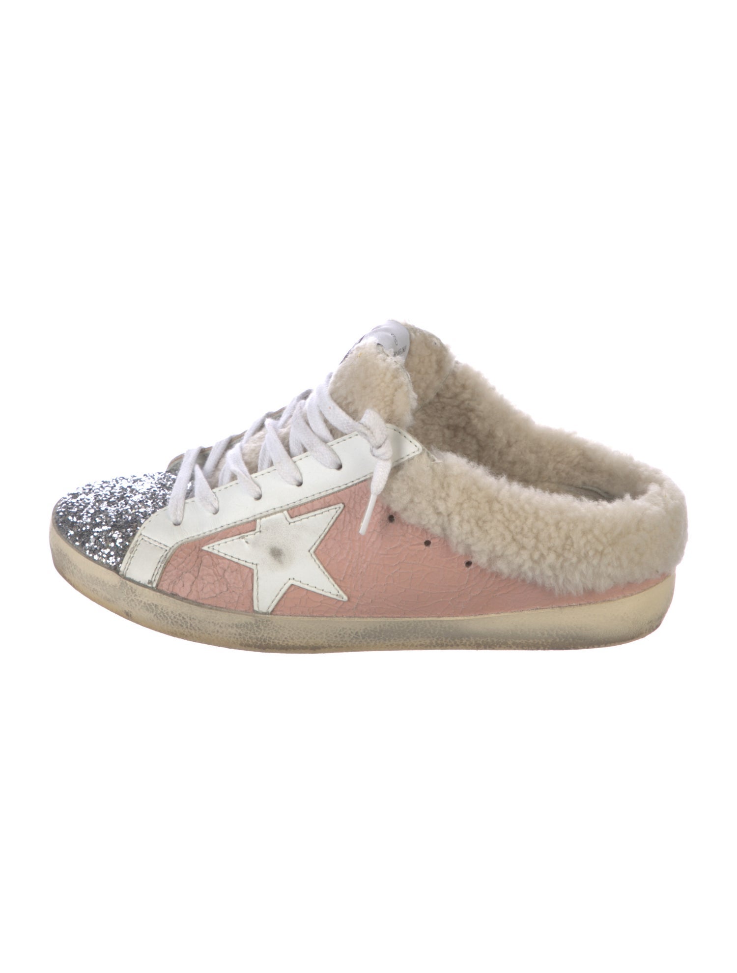 Golden Goose Leather Colorblock Pattern Sneakers