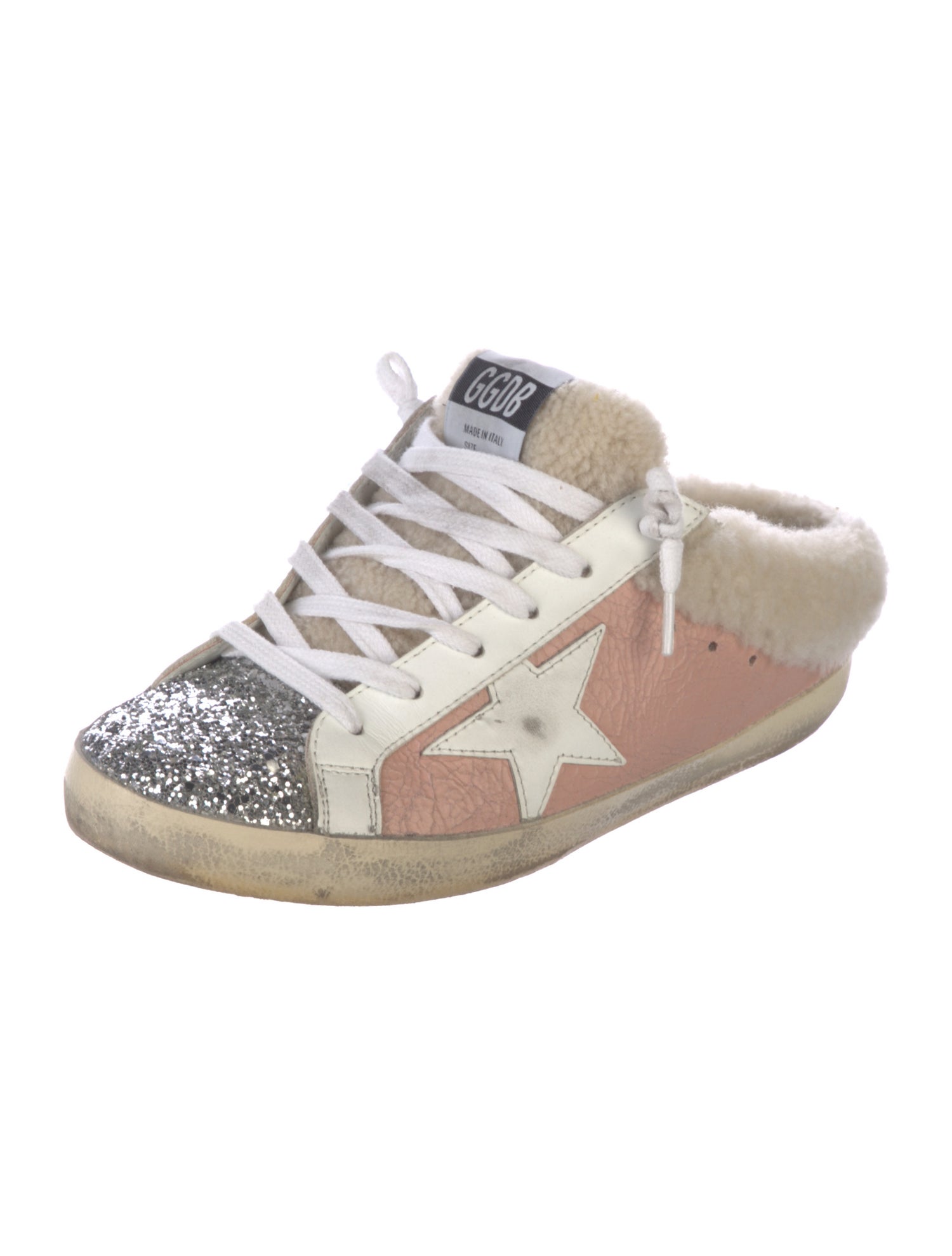 Golden Goose Leather Colorblock Pattern Sneakers