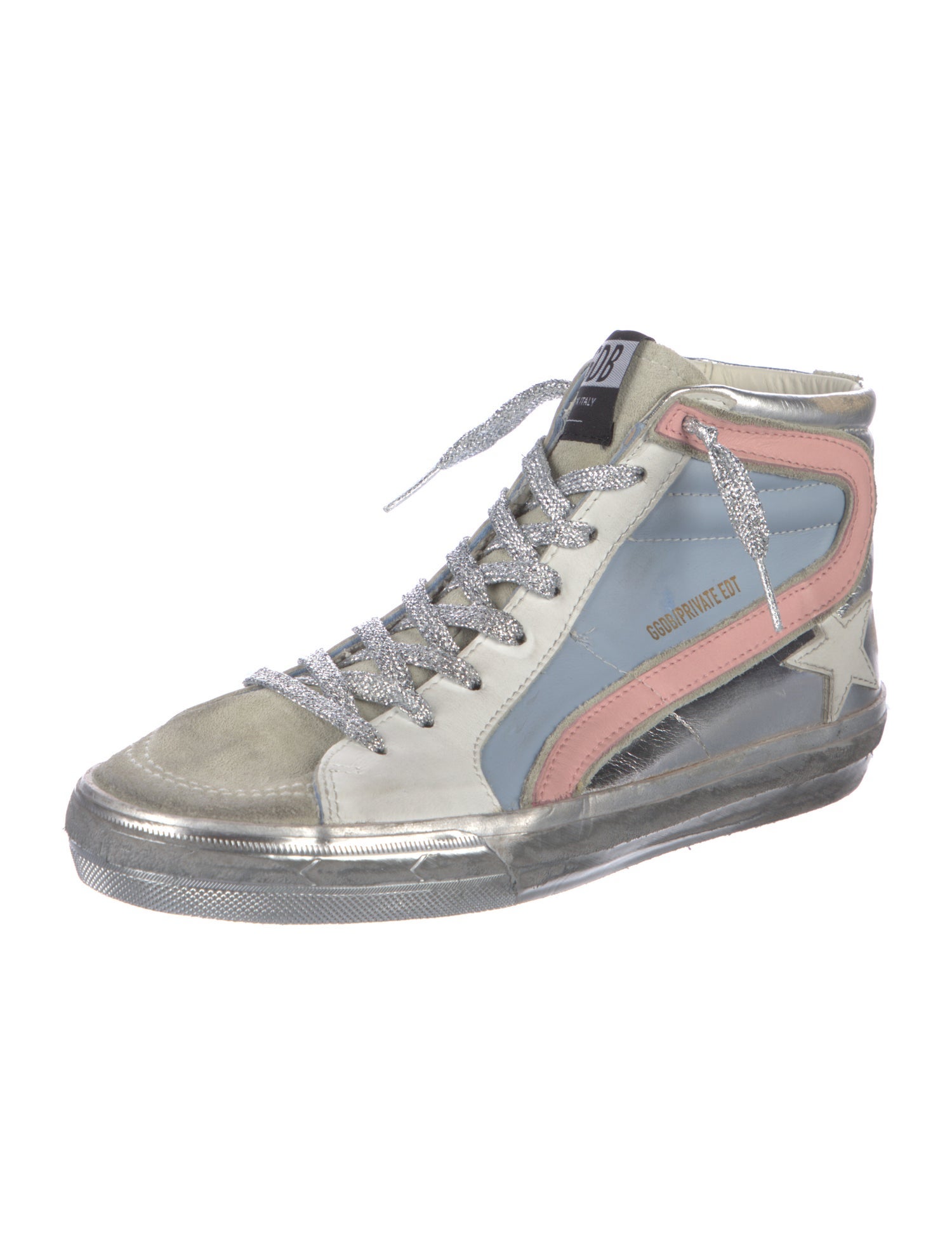 Golden Goose Leather Printed Sneakers