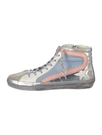 Golden Goose Leather Colorblock Pattern Sneakers