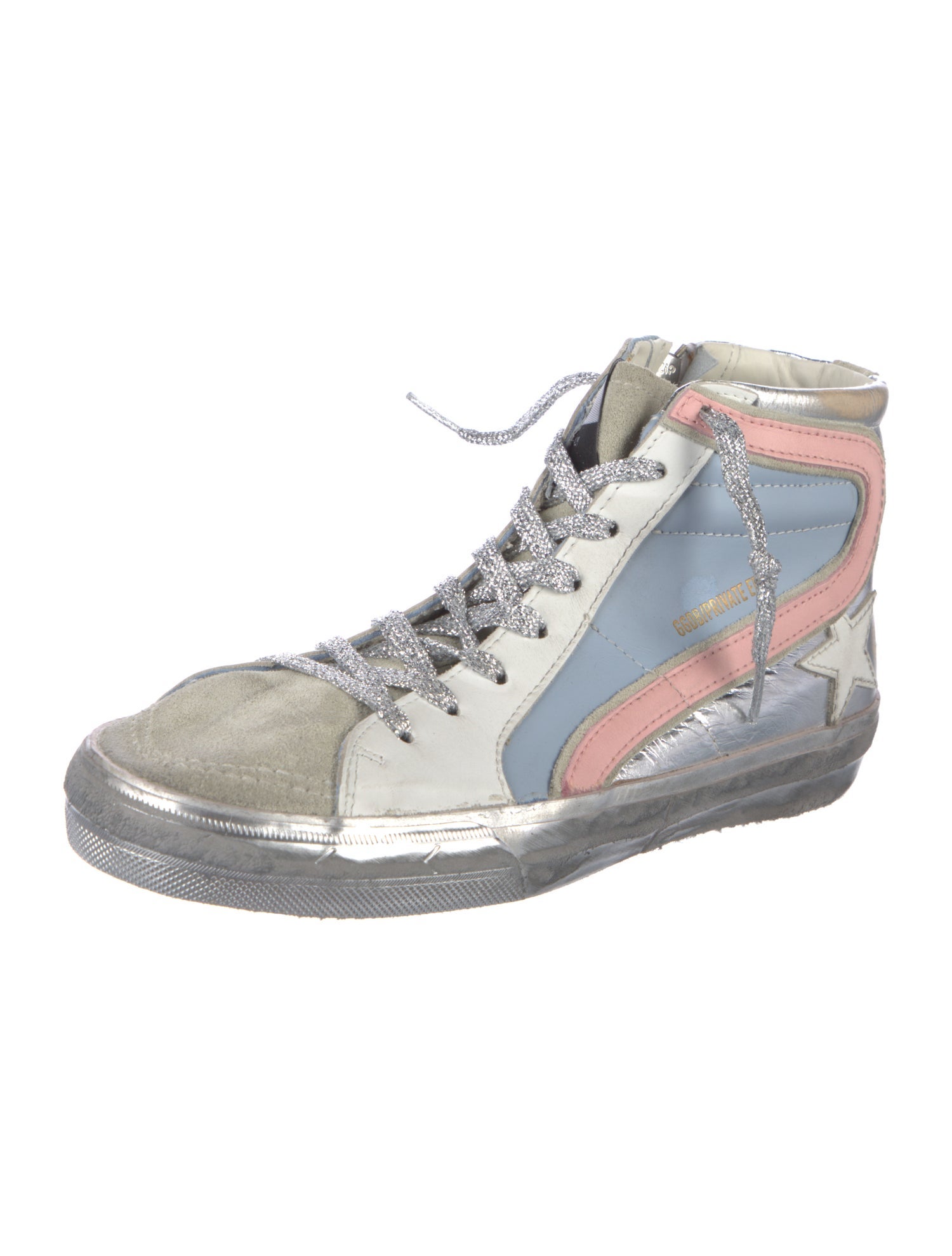 Golden Goose Leather Colorblock Pattern Sneakers