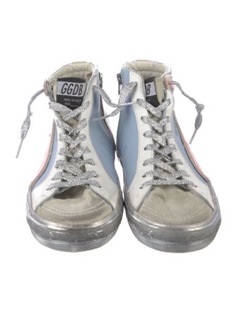 Golden Goose Leather Colorblock Pattern Sneakers
