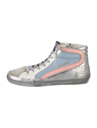 Golden Goose Leather Colorblock Pattern Sneakers