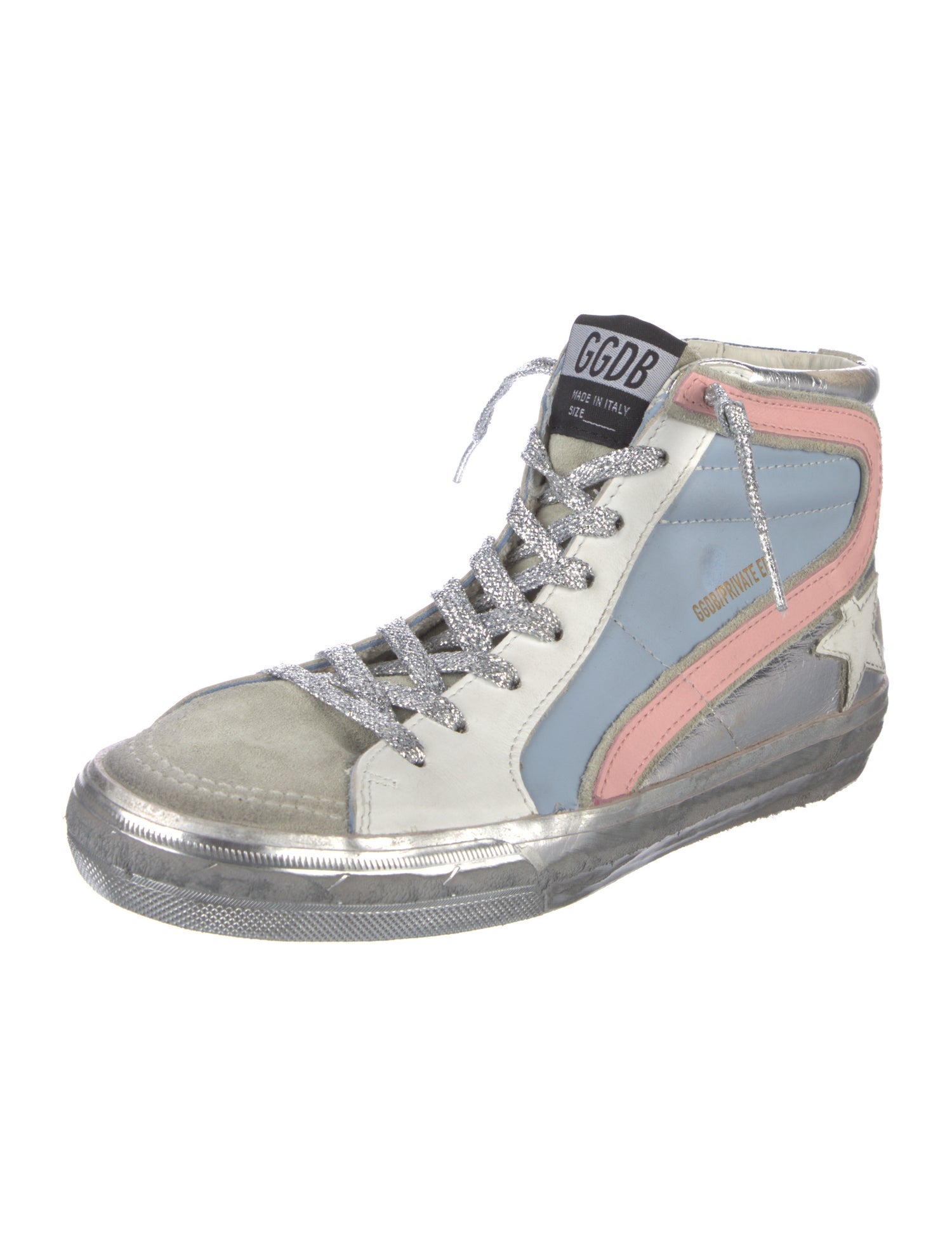Golden Goose Leather Colorblock Pattern Sneakers