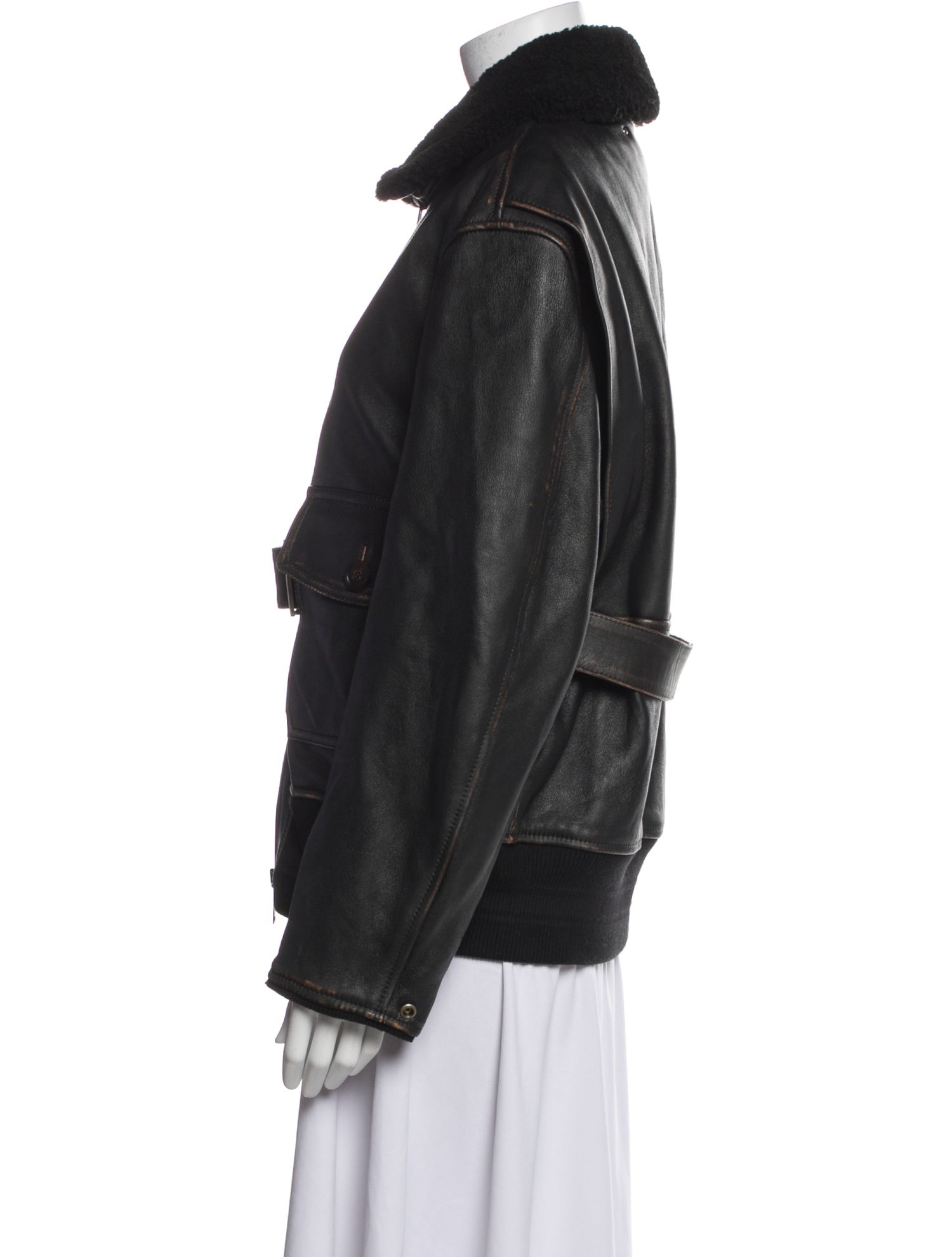 Golden Goose Leather Fur Jacket