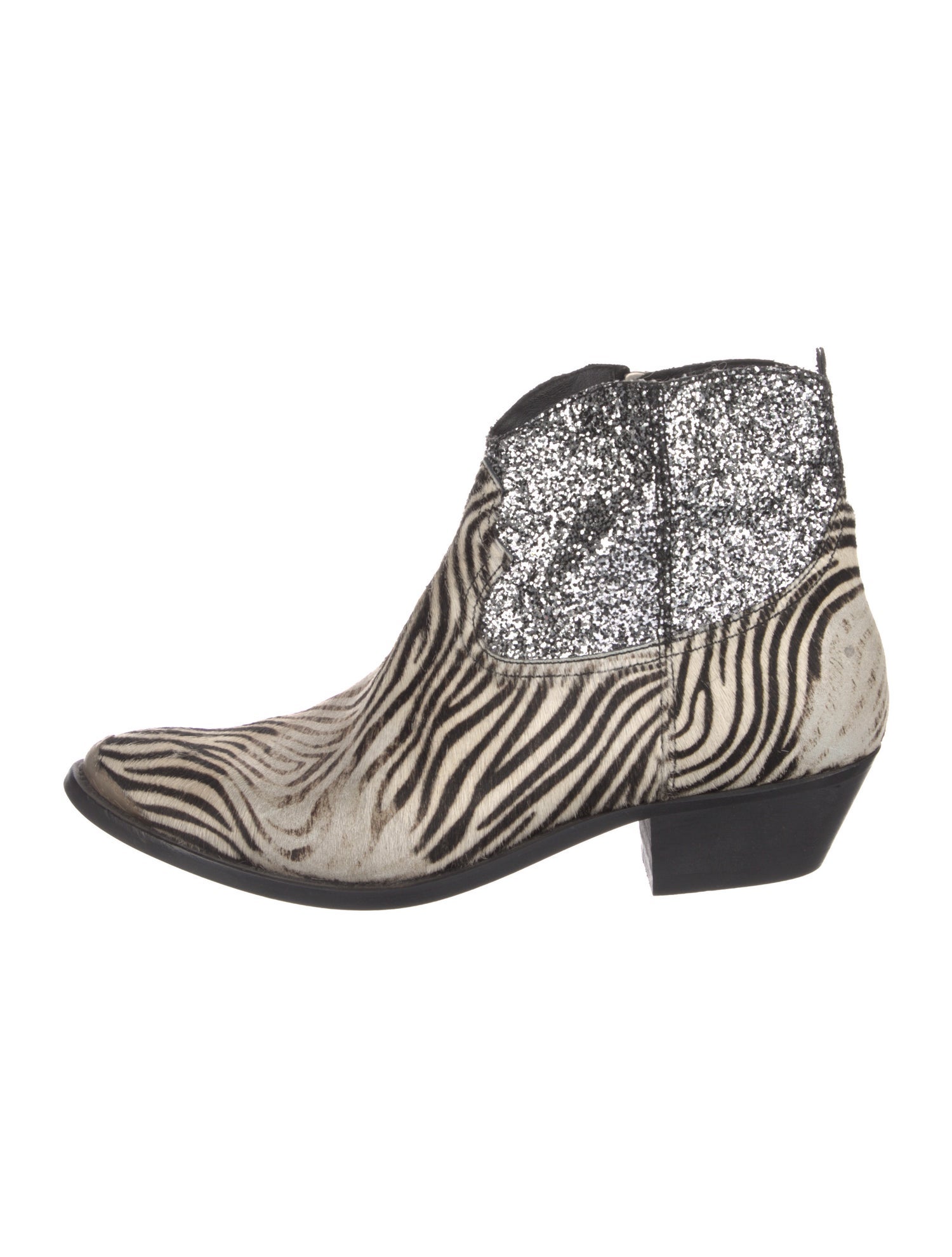 Golden Goose Leather Animal Print Western Boots