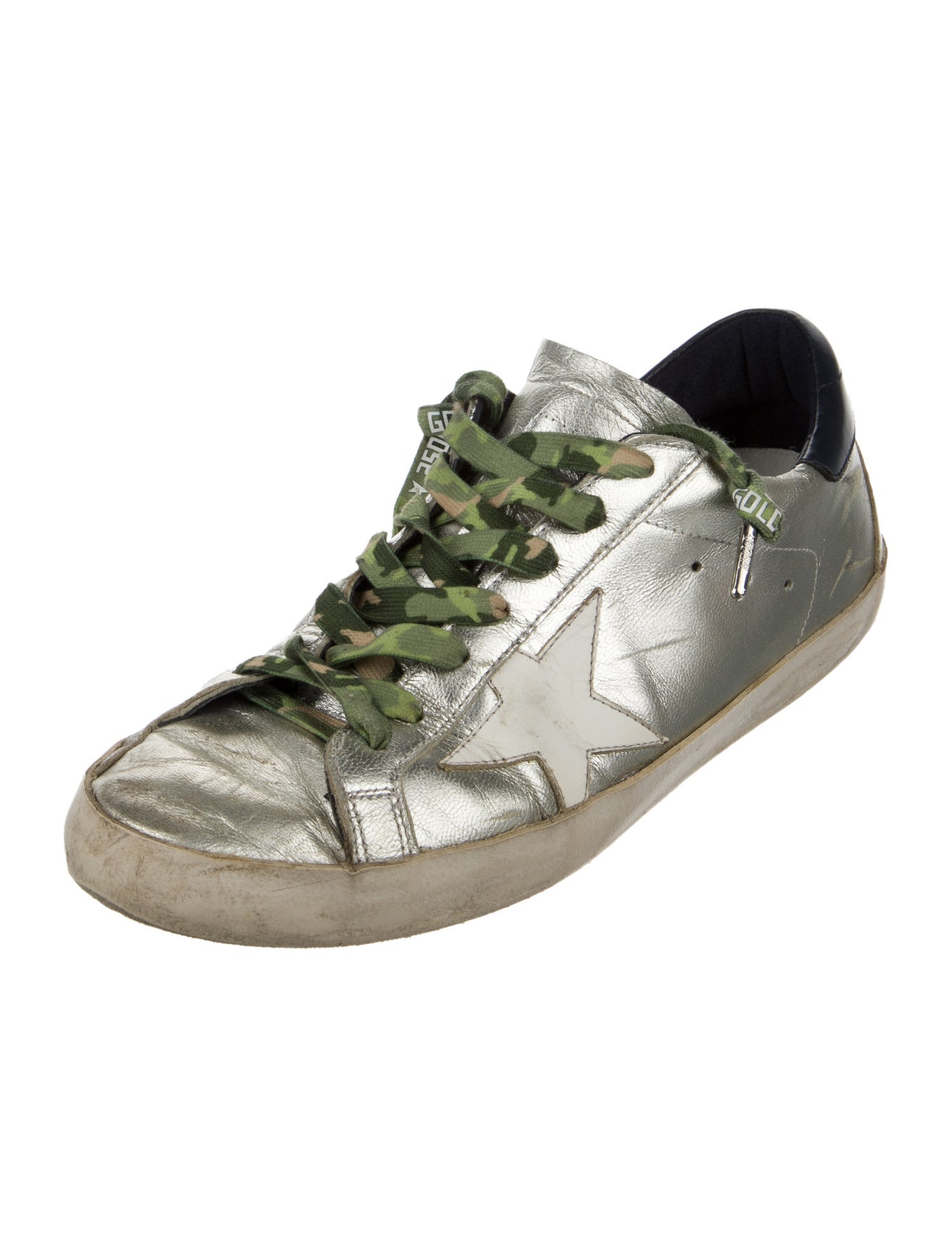 Golden Goose Leather Printed Sneakers