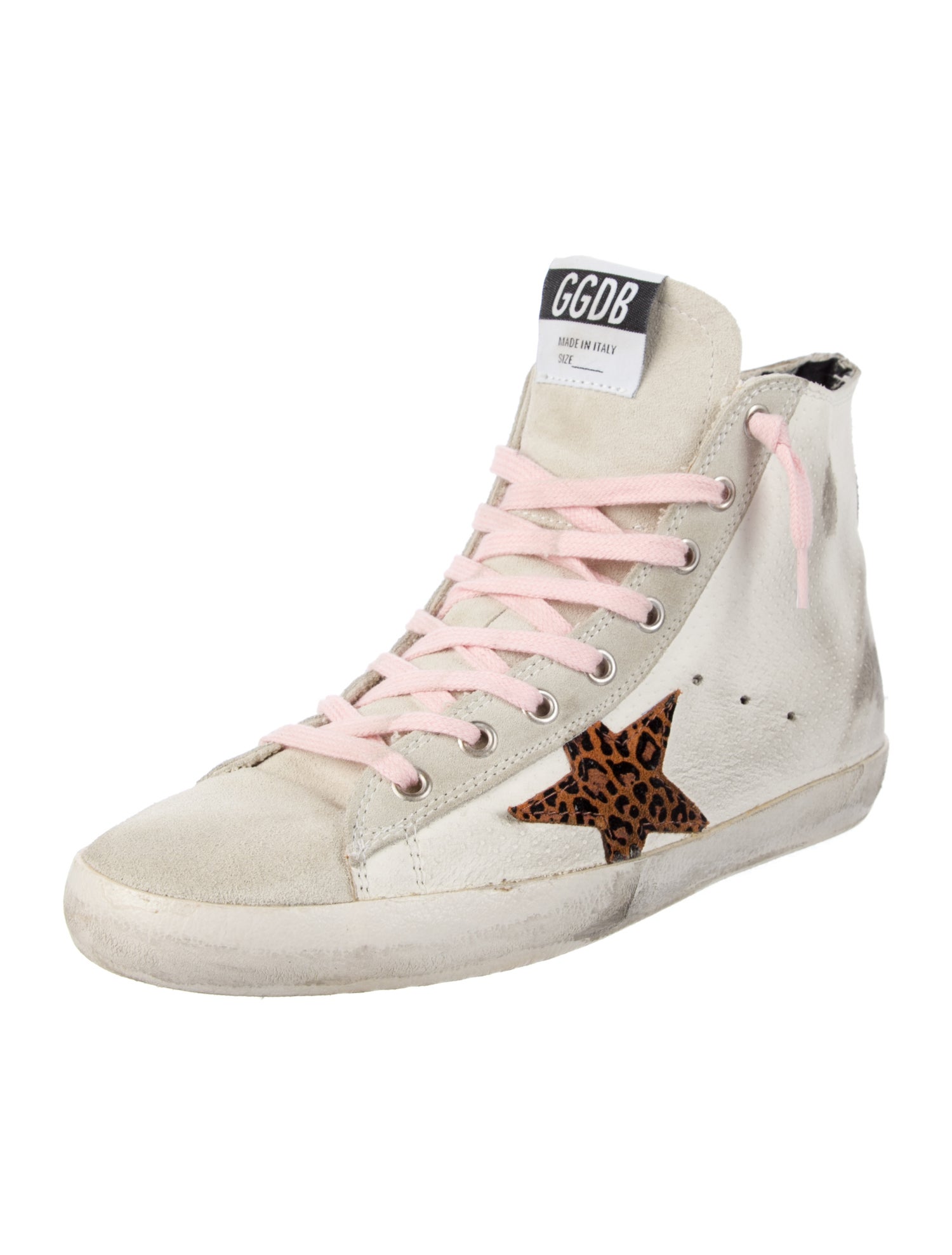 Golden Goose Leather Colorblock Pattern Sneakers