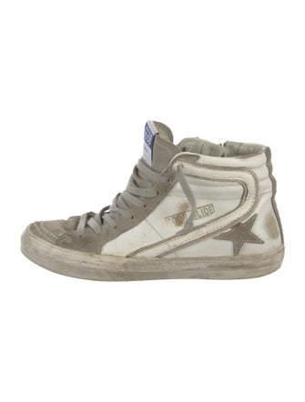Golden Goose Leather Printed Sneakers