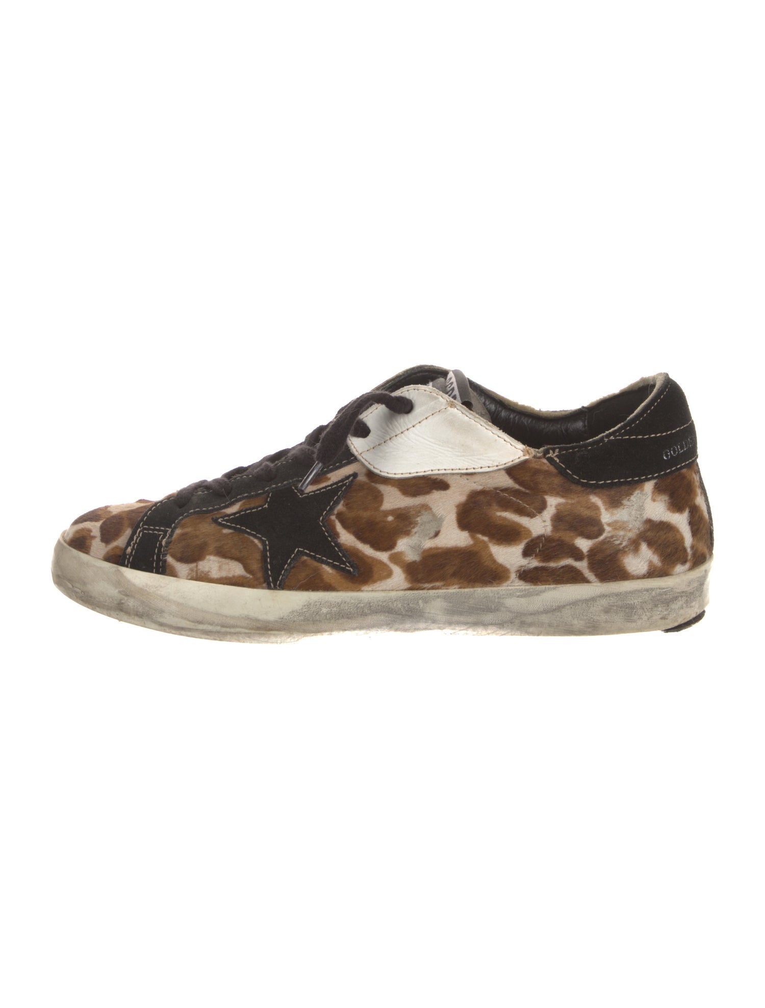 Golden Goose Ponyhair Animal Print Sneakers