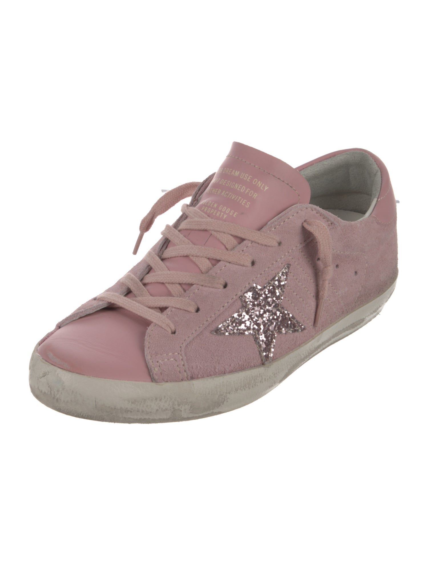 Golden Goose Leather Glitter Accents Sneakers