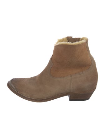 Golden Goose Suede Distressed Accents Western Boots