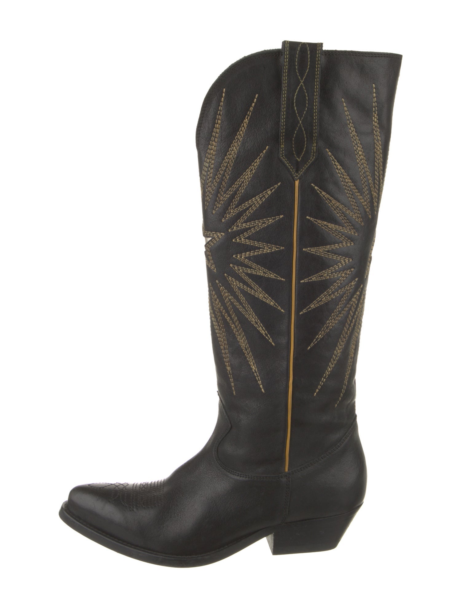 Golden Goose Leather Printed Western Boots