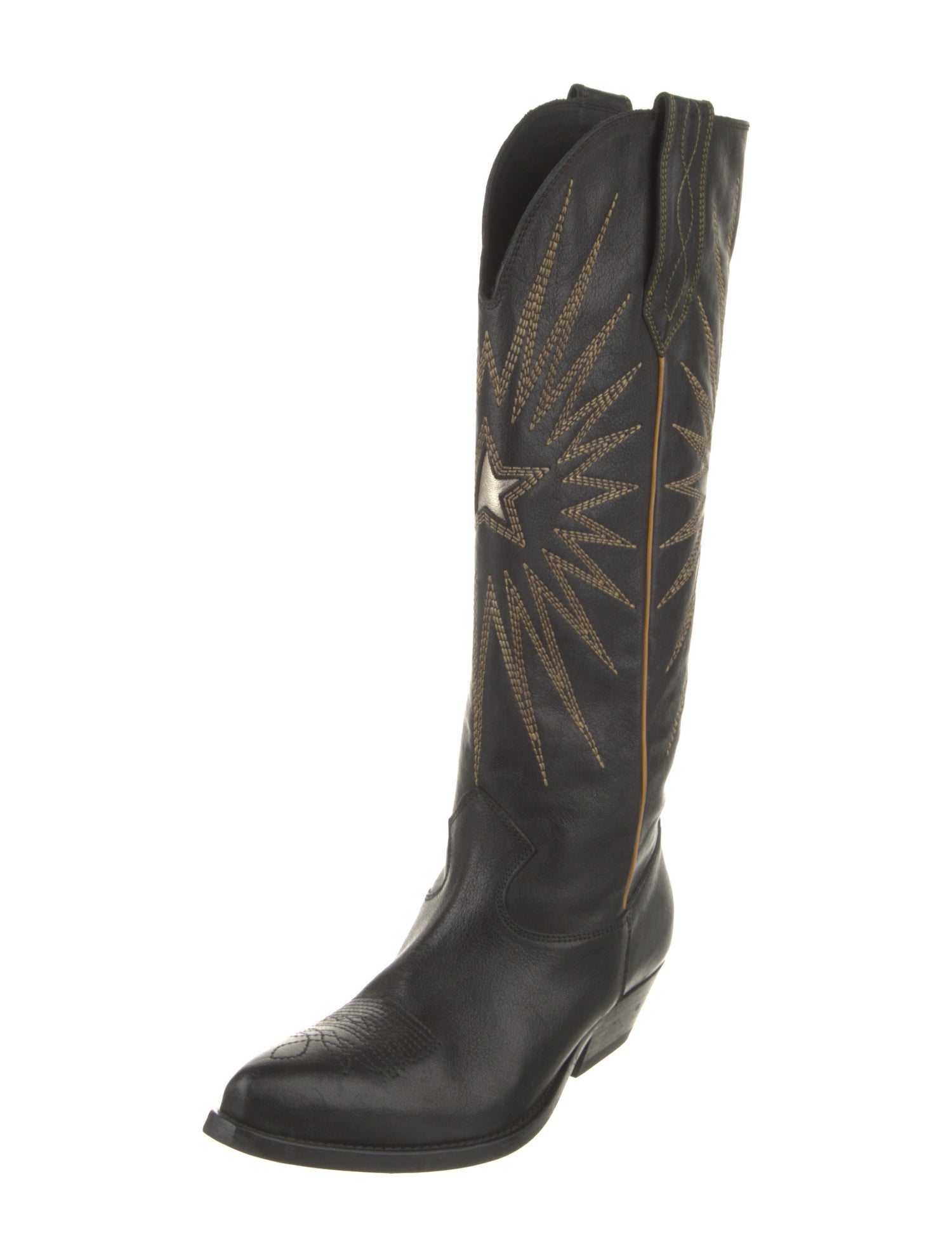 Golden Goose Leather Printed Western Boots
