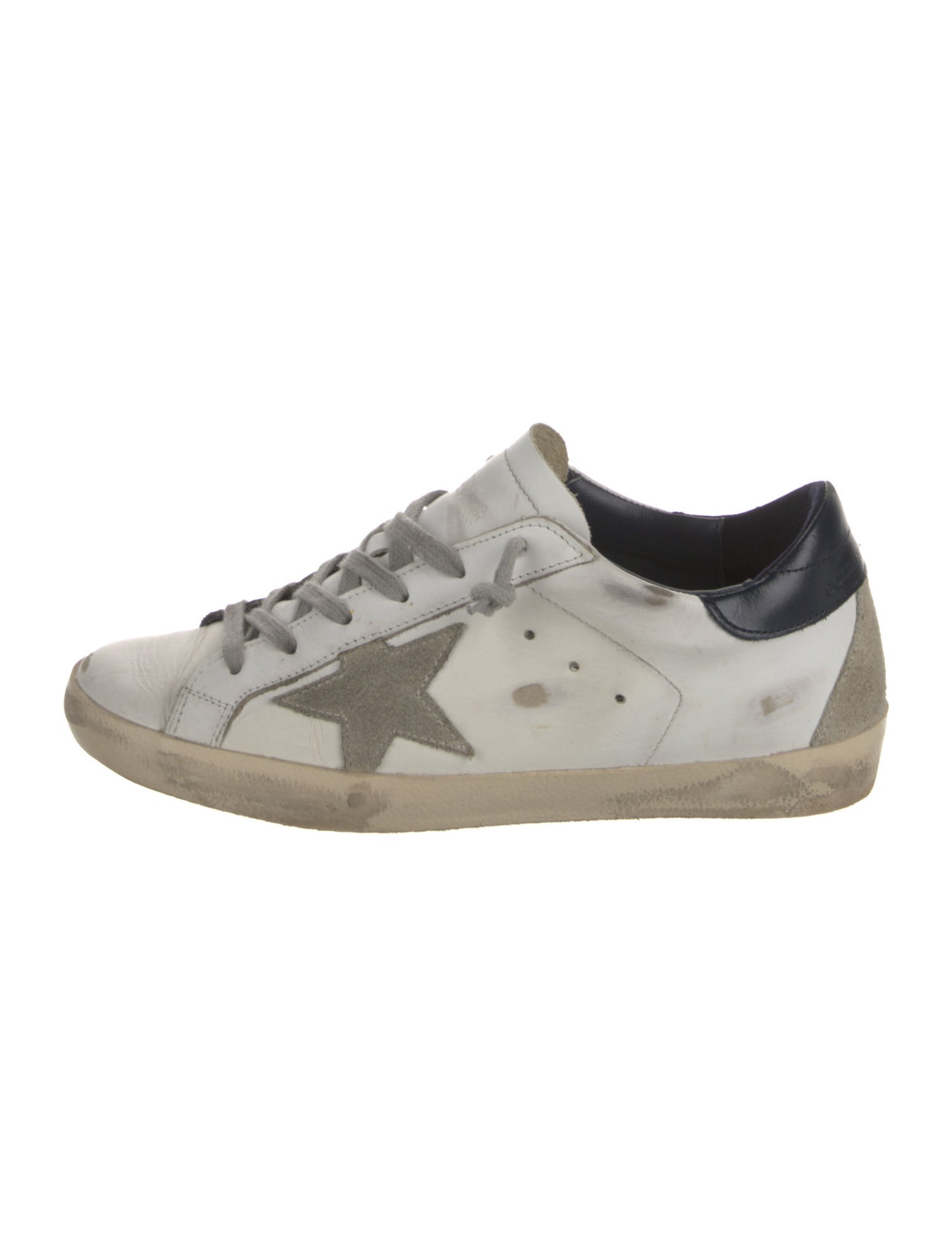 Golden Goose Leather Colorblock Pattern Sneakers