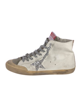 Golden Goose Leather Printed Sneakers