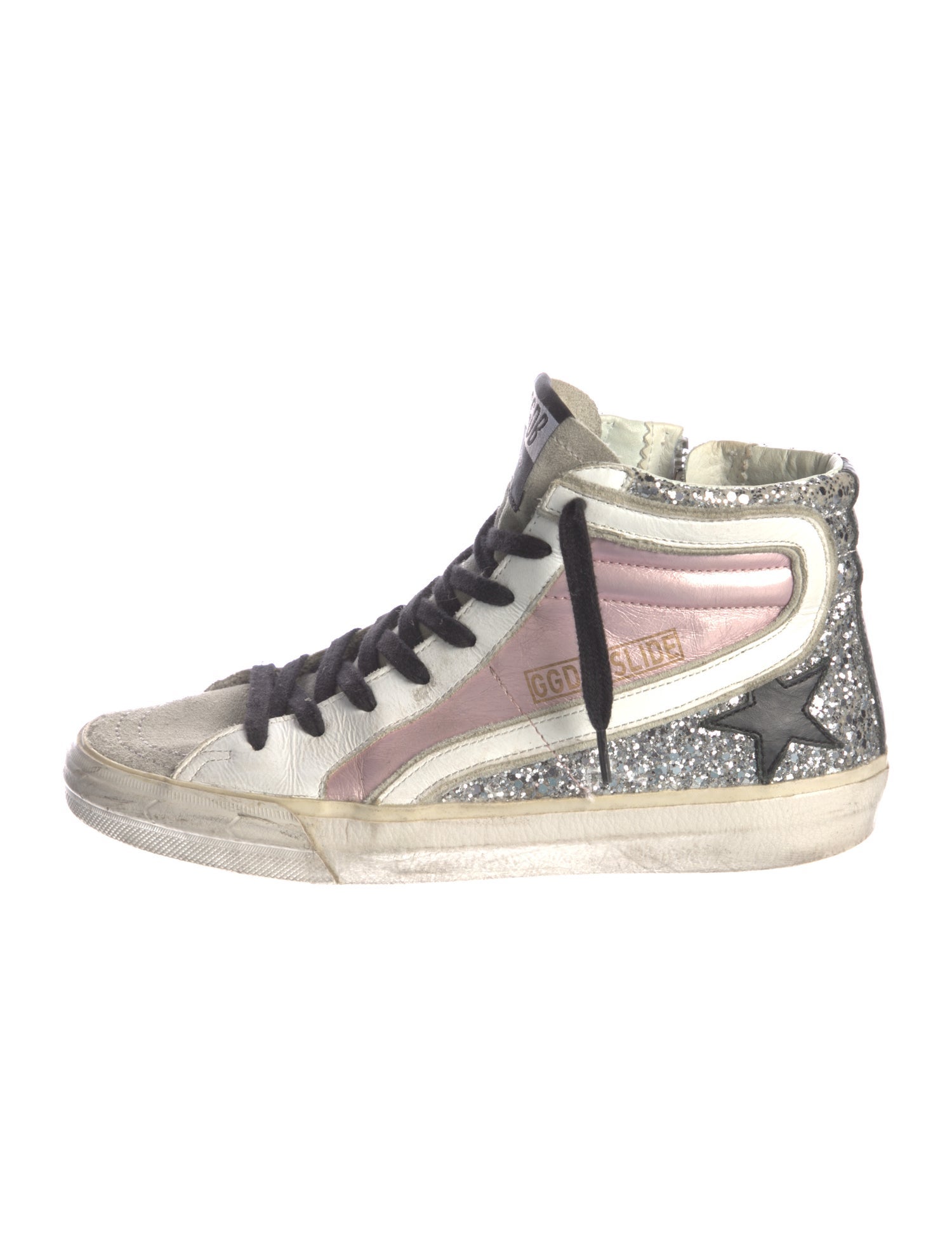 Golden Goose Leather Printed Sneakers
