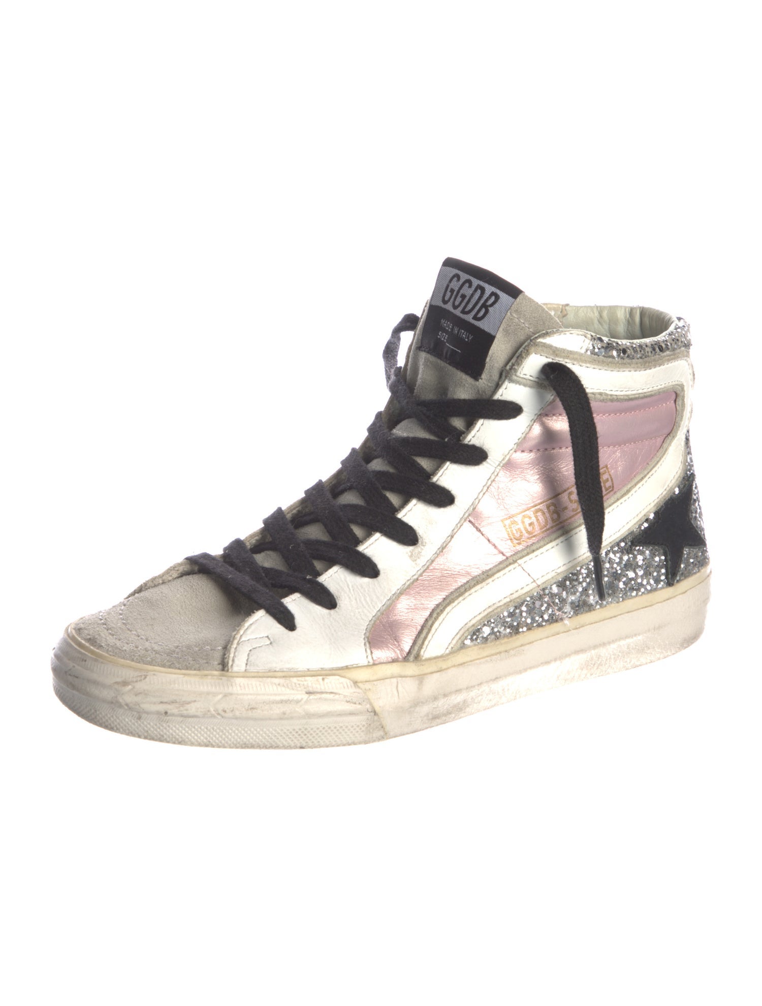 Golden Goose Leather Printed Sneakers