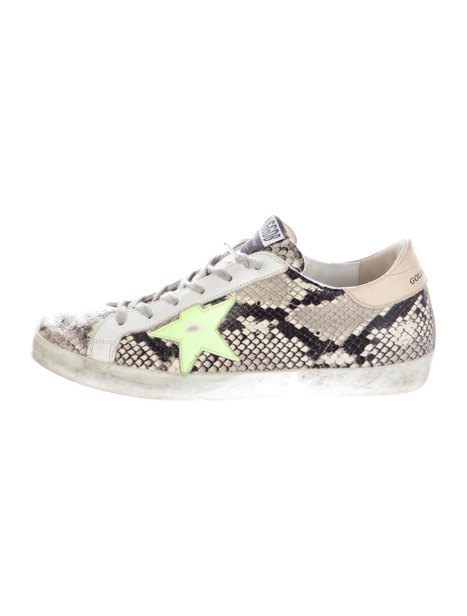 Golden Goose Leather Animal Print Sneakers