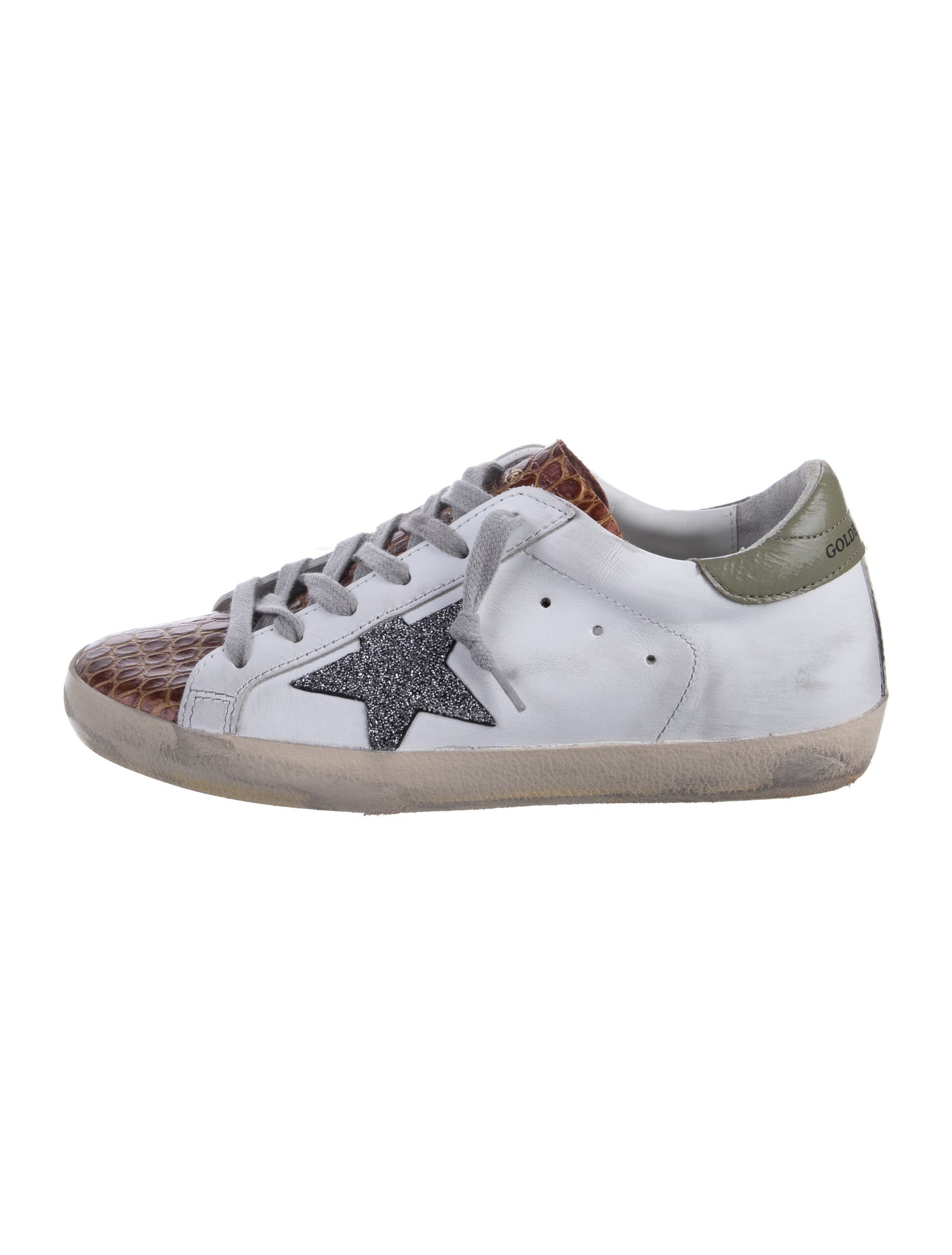 Golden Goose Leather Printed Sneakers