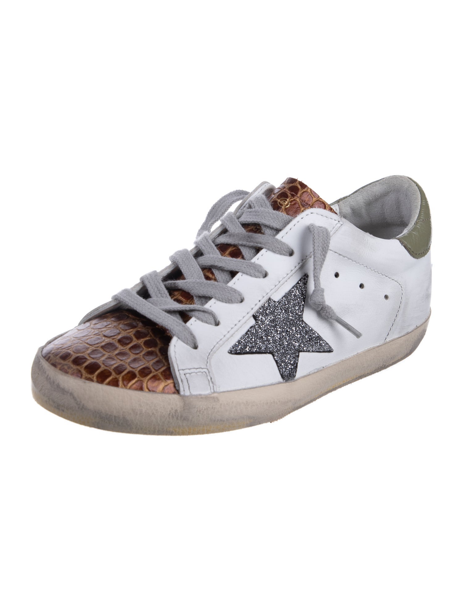 Golden Goose Leather Printed Sneakers