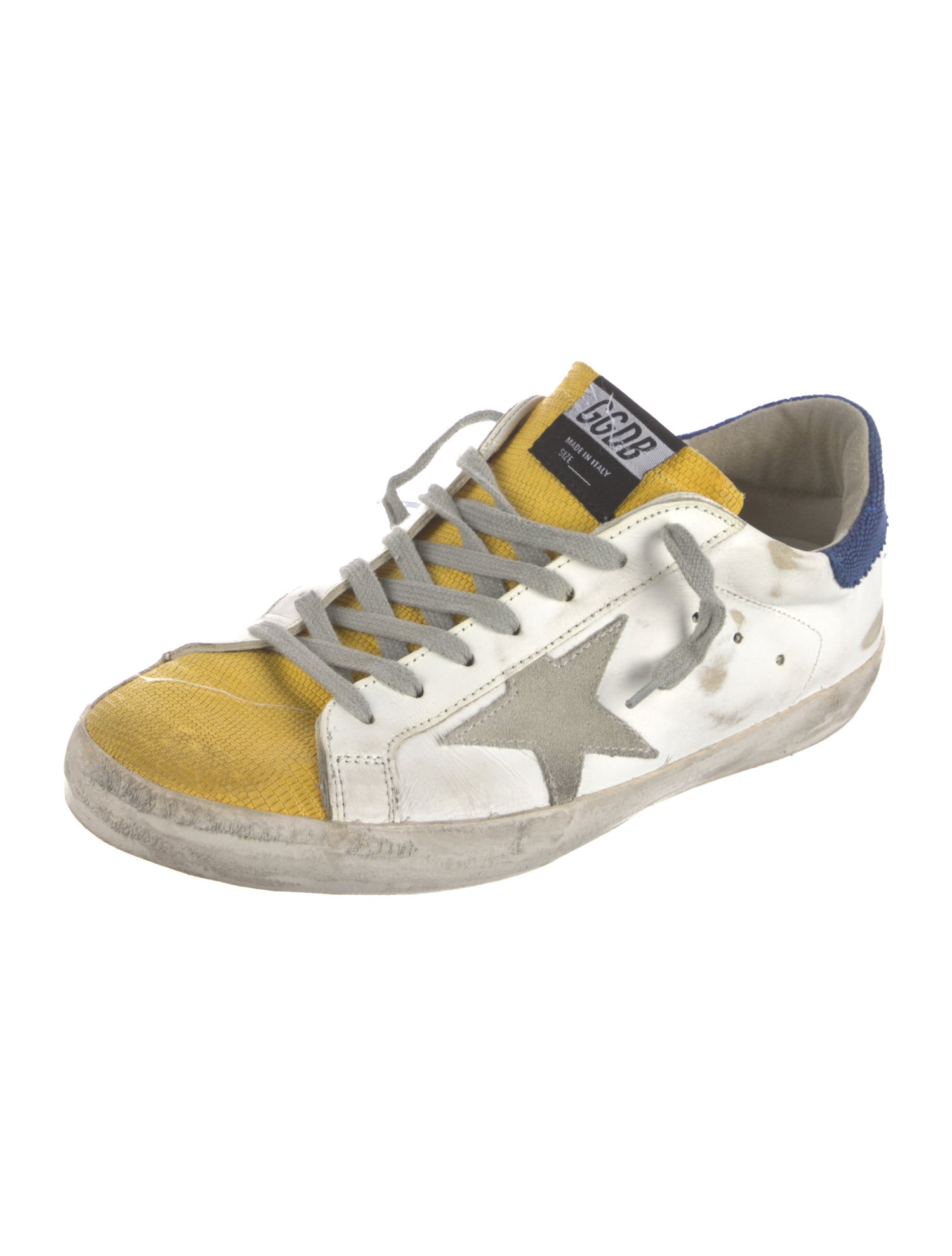 Golden Goose Leather Colorblock Pattern Sneakers