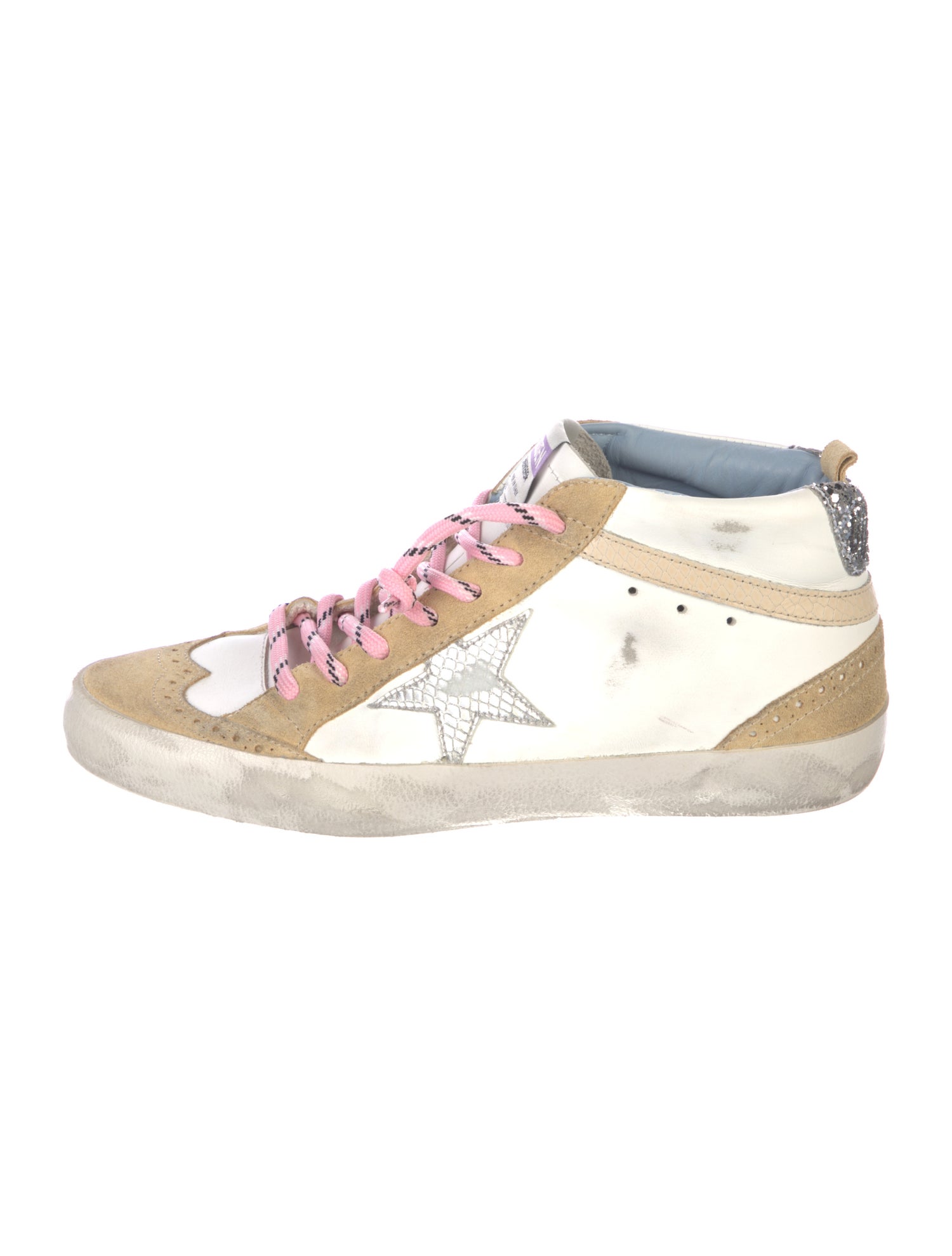 Golden Goose Leather Colorblock Pattern Sneakers