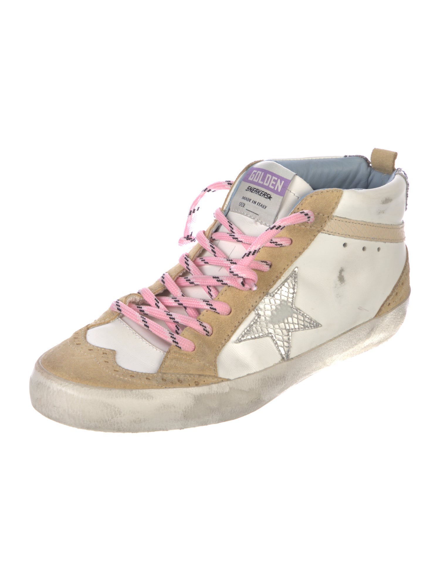 Golden Goose Leather Colorblock Pattern Sneakers