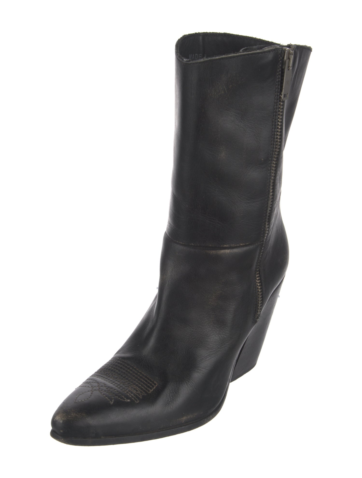 Golden Goose Leather Distressed Accents Boots