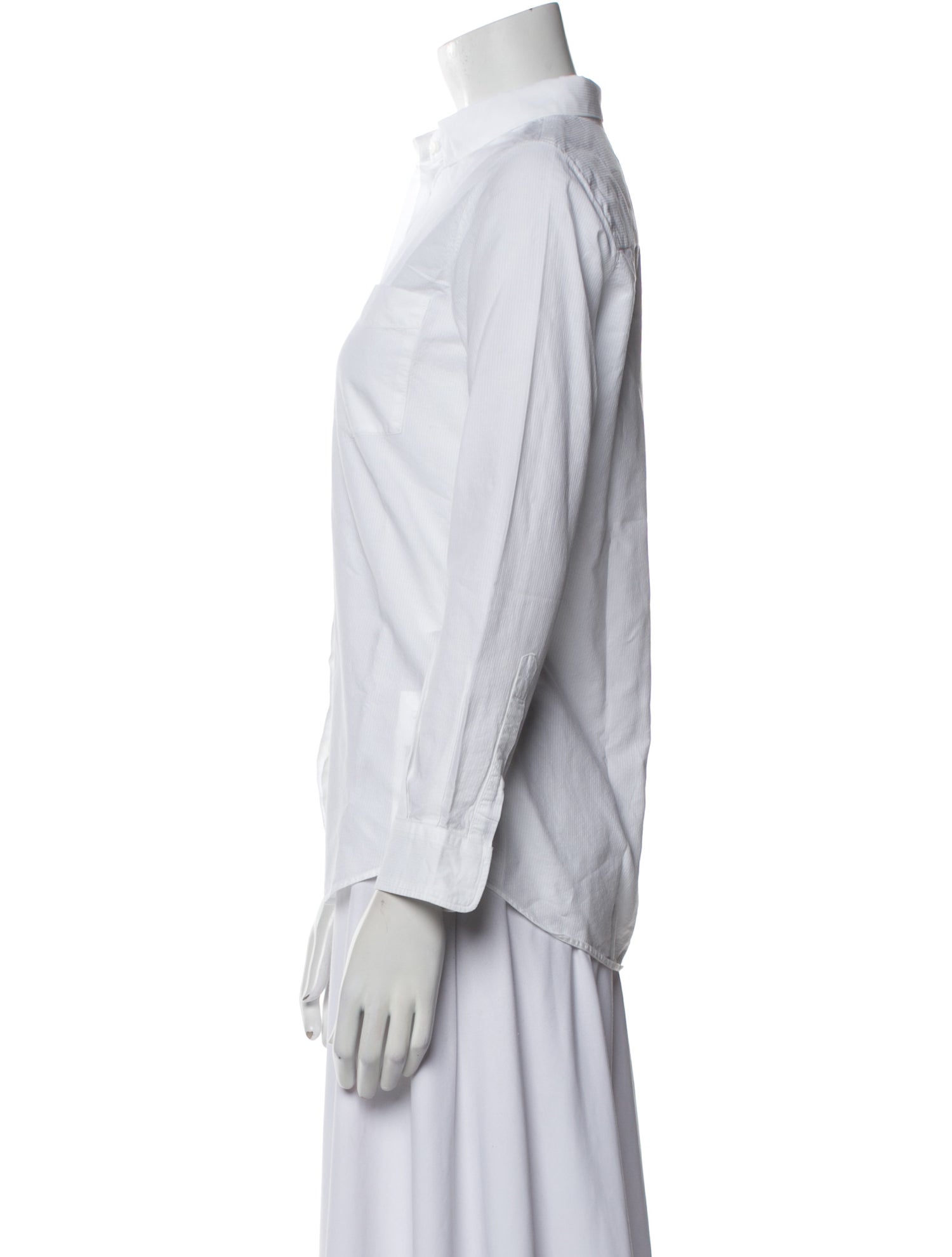 Golden Goose Mock Neck Long Sleeve Button-Up Top