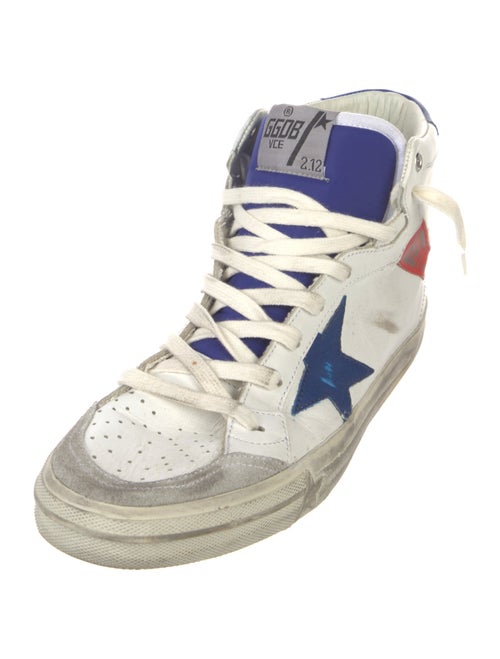 Golden Goose Leather Colorblock Pattern Sneakers
