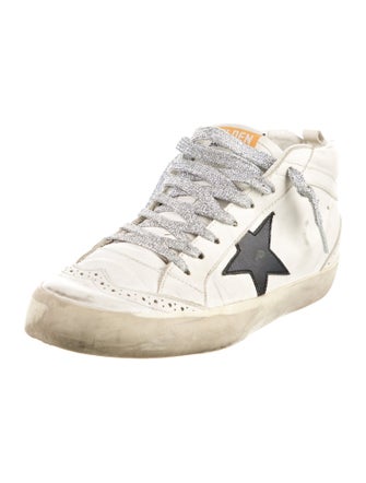 Golden Goose Leather Graphic Print Sneakers