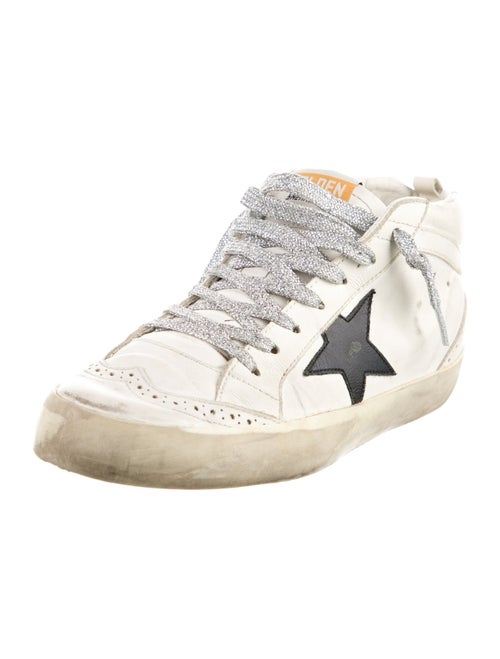 Golden Goose Leather Graphic Print Sneakers