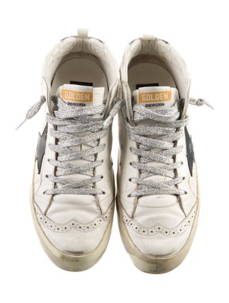 Golden Goose Leather Graphic Print Sneakers