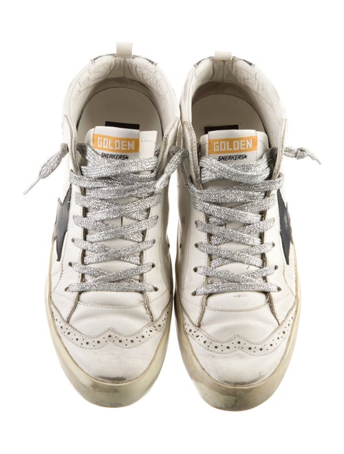 Golden Goose Leather Graphic Print Sneakers