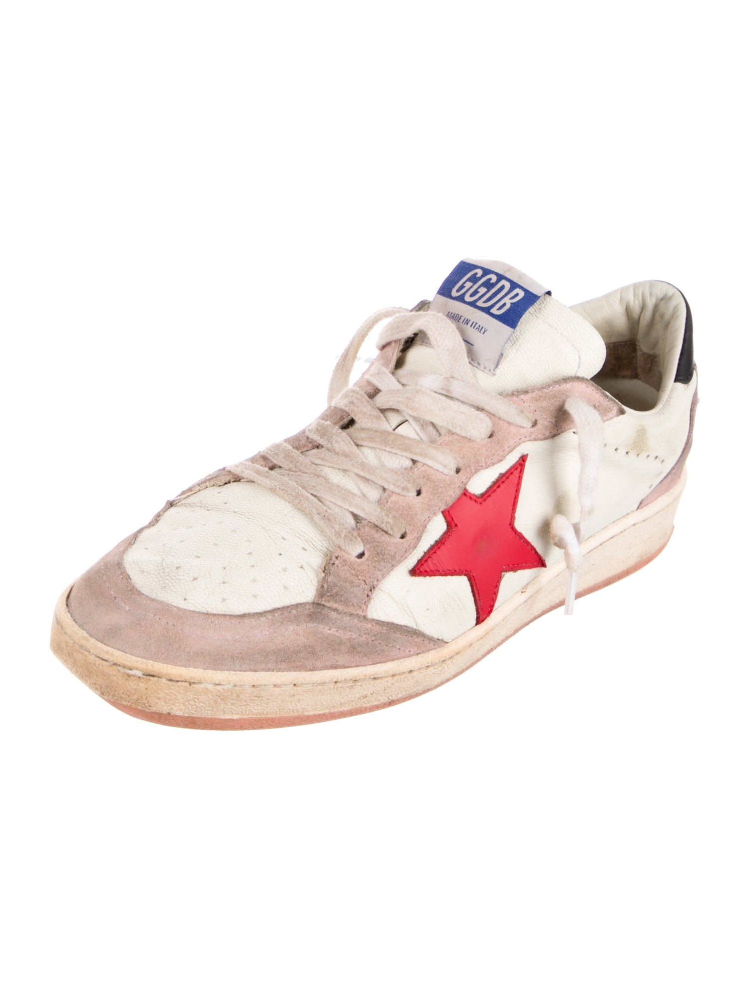 Golden Goose Leather Colorblock Pattern Sneakers