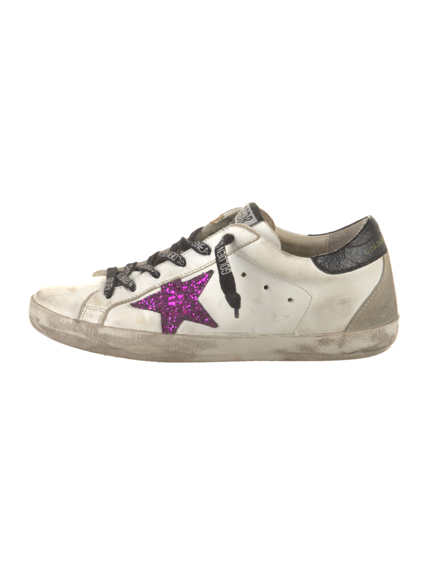 Golden Goose Leather Colorblock Pattern Sneakers
