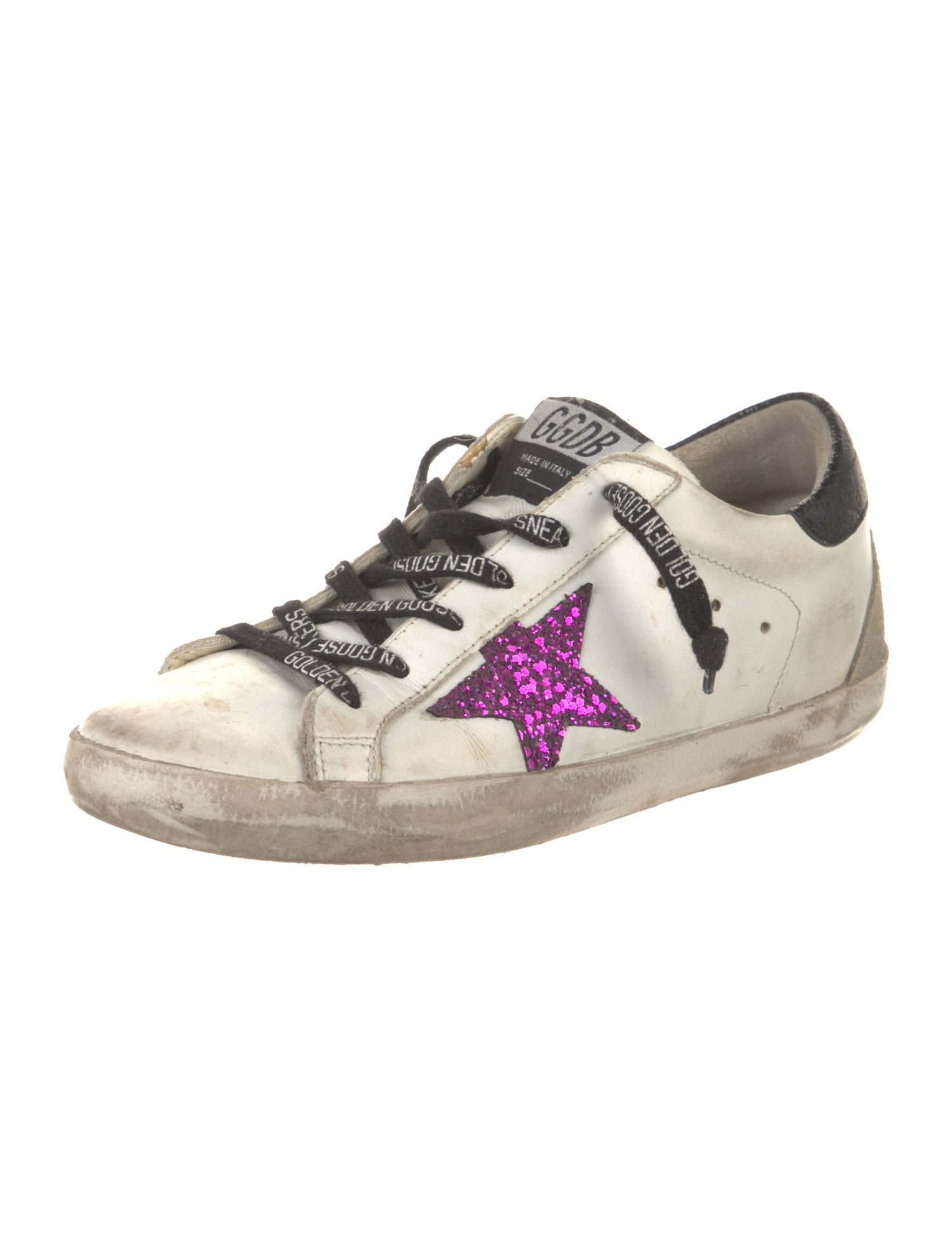 Golden Goose Leather Colorblock Pattern Sneakers
