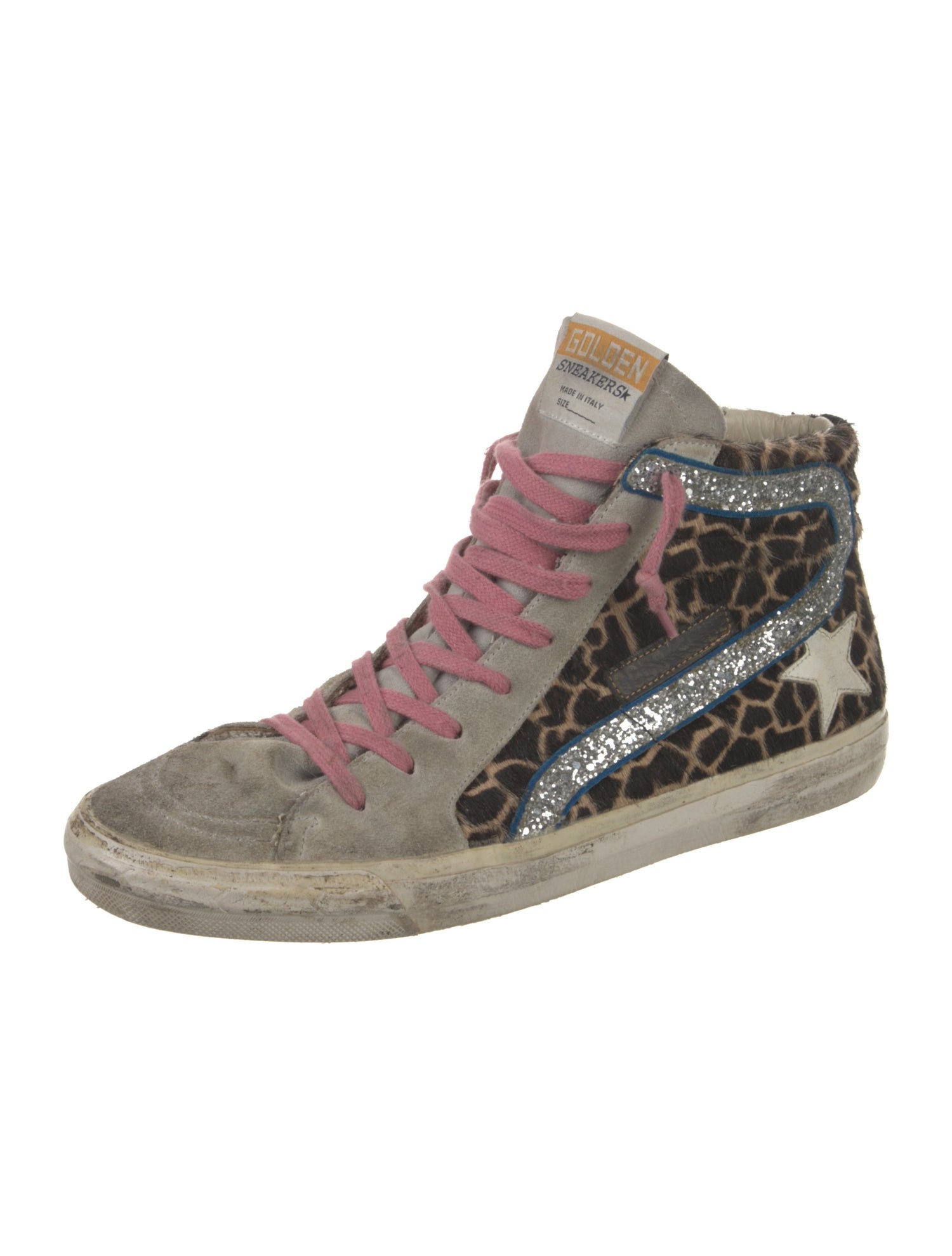 Golden Goose Ponyhair Animal Print Sneakers