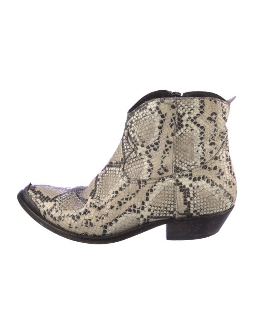 Golden Goose Leather Animal Print Western Boots