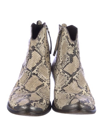 Golden Goose Leather Animal Print Western Boots