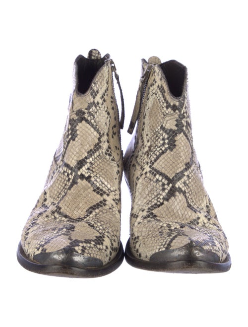 Golden Goose Leather Animal Print Western Boots