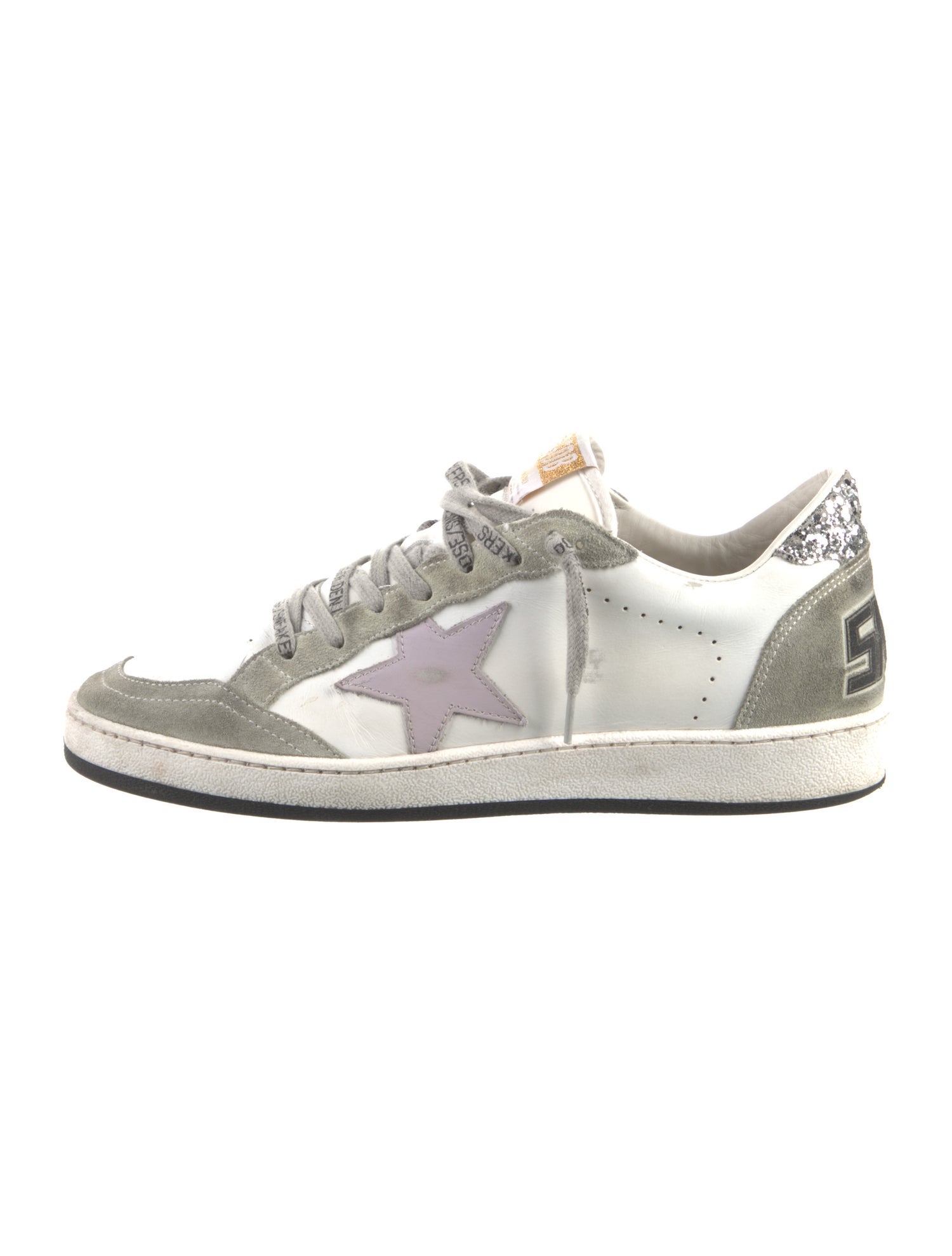 Golden Goose Leather Printed Sneakers