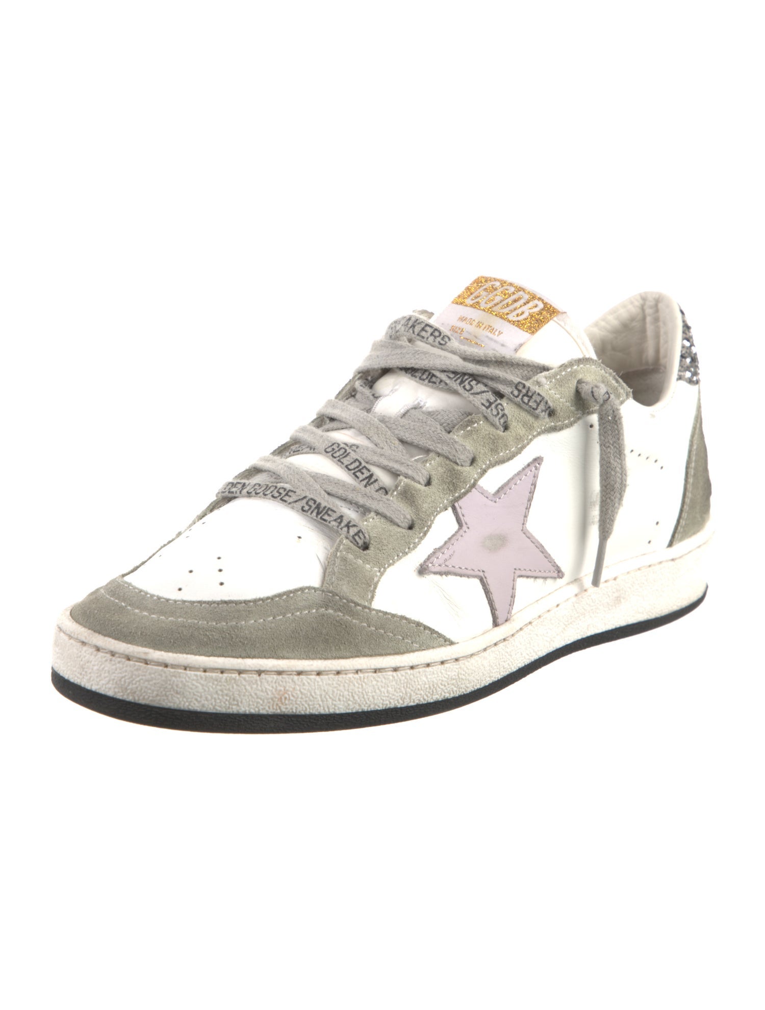 Golden Goose Leather Printed Sneakers