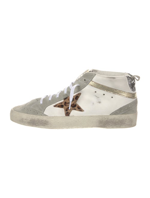 Golden Goose Leather Animal Print Sneakers